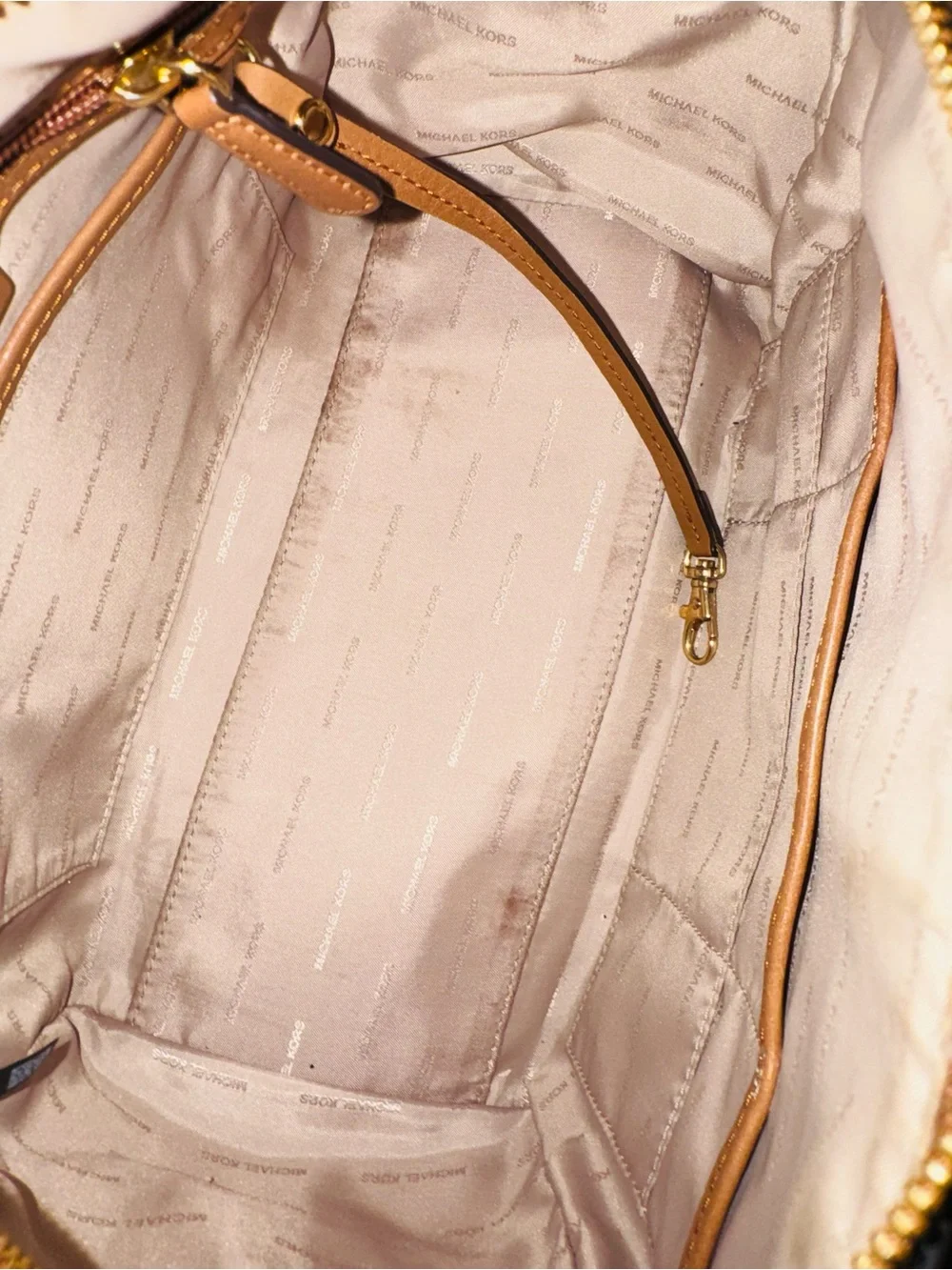 Michael Kors Floral Appliqué Satchel with Pink & White Flower